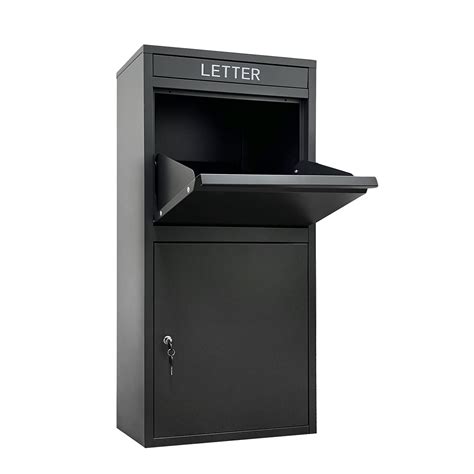 metal mail drop box|lockable metal parcel delivery box.